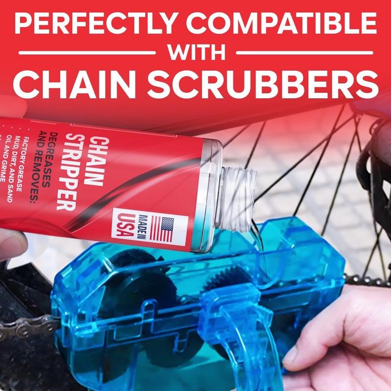 Samorillo Professional Bike Chain Stripper + Degreaser - 16oz Chain Cleaner & Wax Prep, Works in Minutes, Made in USA, Easy Drip-On Application On Bike, Soak for Deep Clean, Strip + Prep for Bike & Motorcycle - Image 3